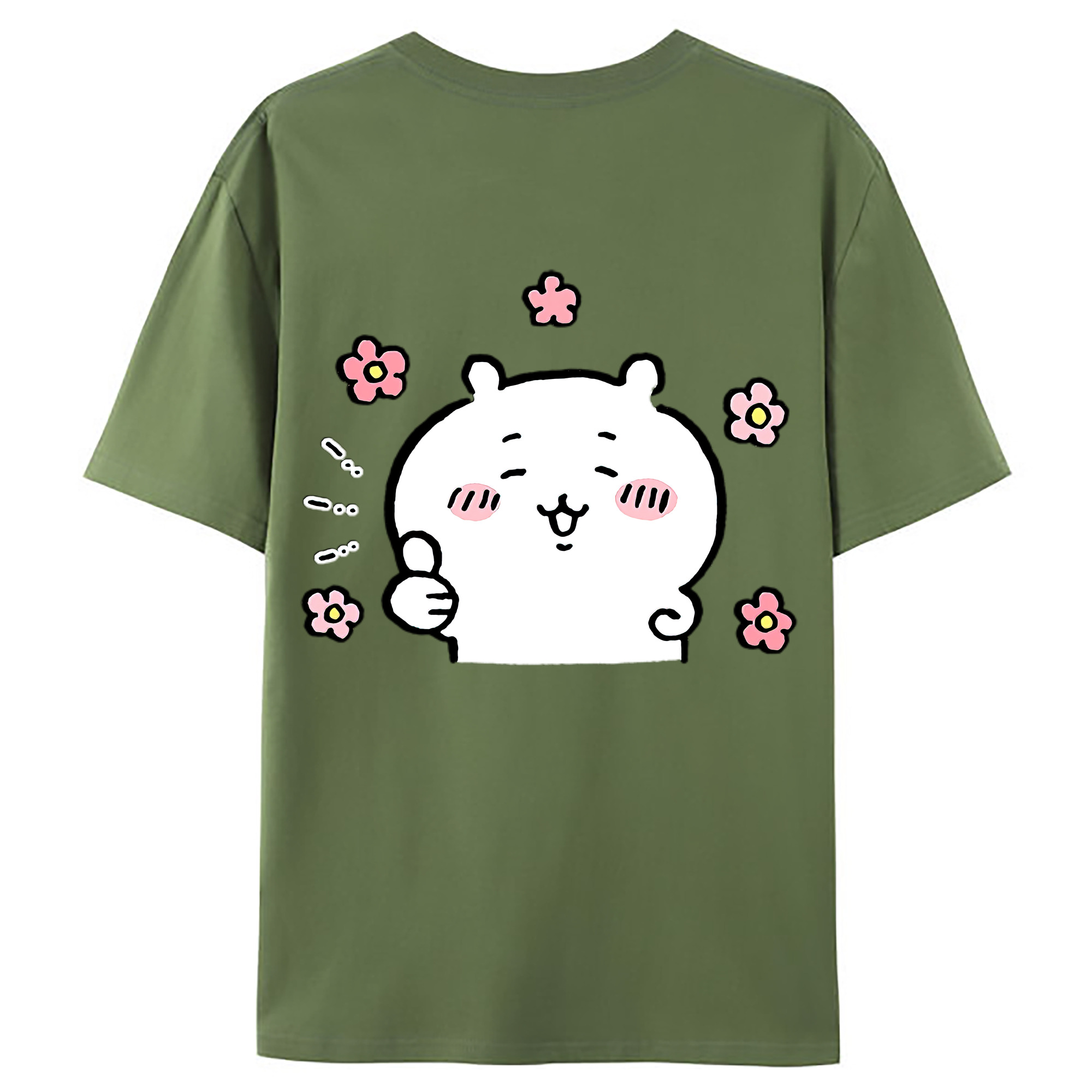 （画像用） ちいかわ ちいかわ Chii-kawa chiikawa 綿100％ メンズ半袖Tシャツ（バックプリント） 通気性